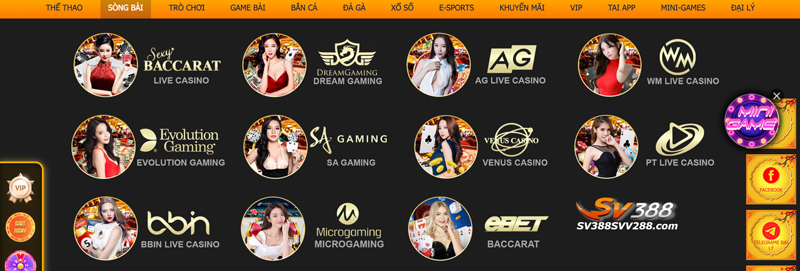 Sảnh chơi Casino trực tuyến SV388